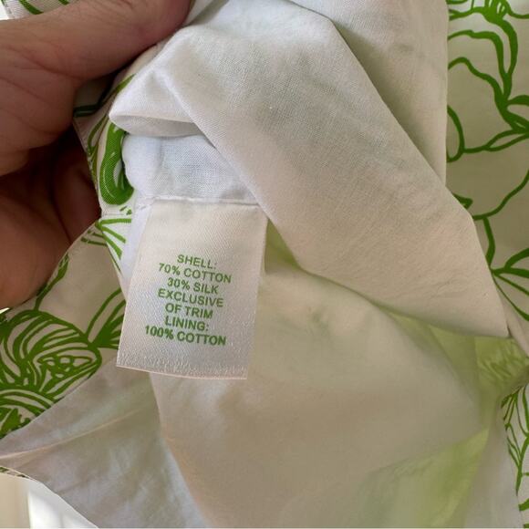 Lilly Pulitzer Newbury Draw the Line Green Floral Beaded Tunic Top 4 - Picture 9 of 10